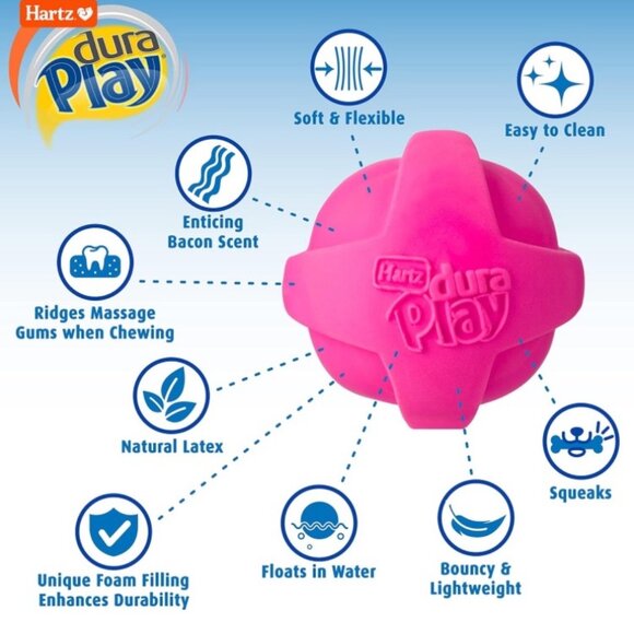 NEW! Hartz DuraPlay Medium Dog Toy Ball - Picture 2 of 3